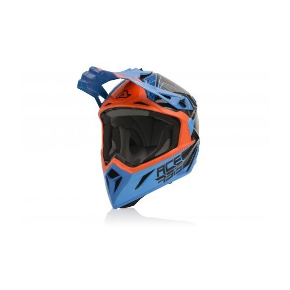 Acerbis helmet Steel carbon orange-blue szürke bukósisak