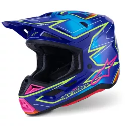 Alpinestars S-M7 Cast blue-pink-yellow bukósisak