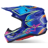 Alpinestars S-M7 Cast blue-pink-yellow bukósisak