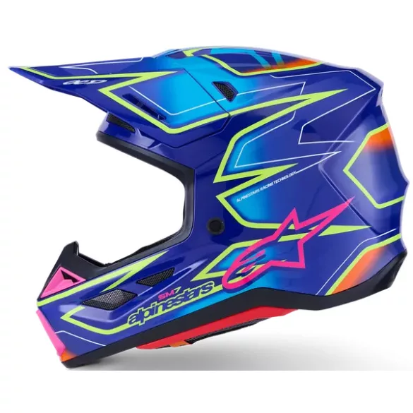 Alpinestars S-M7 Cast blue-pink-yellow bukósisak