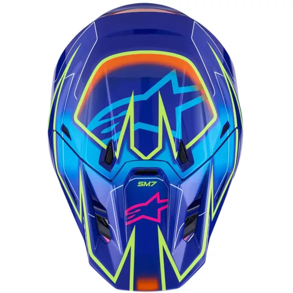 Alpinestars S-M7 Cast blue-pink-yellow bukósisak