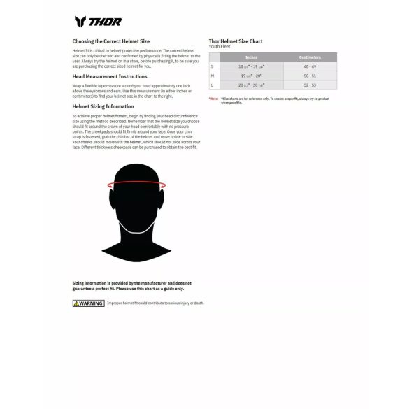 Thor Fleet Storm gyerek sisak  fehér-kék