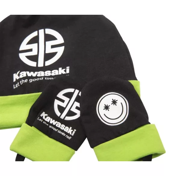 Kawasaki baby sapka-kesztyű szett
