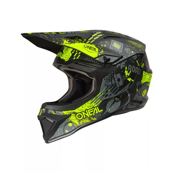O'Neal 1SRS Gyerek bukósisak Vibrant V.26 Black/Neon Yellow