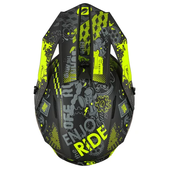 O'Neal 1SRS Gyerek bukósisak Vibrant V.26 Black/Neon Yellow