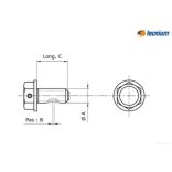 Technium  olaj leresztő csavar aluminium fekete M10x1,5x14