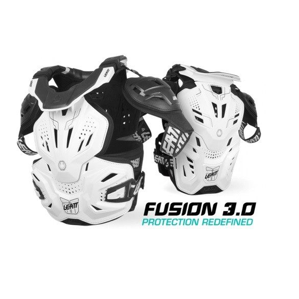 Leatt Fusion 3.0  páncél nyakmerevítővel, Felnőtt, fehér, S/M méret