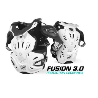   Leatt fusion 3.0 páncél nyakmerevítővel, felnőtt, fehér, l/xl méret