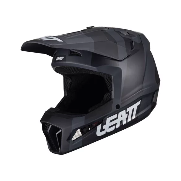 Leatt GPX 3.5 fekete-grafit bukósisak, ajándék Velocity 4.5 szemüveggel XXL méret
