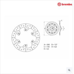 BREMBO Serie Oro Fix féktárcsa - 68B407B8