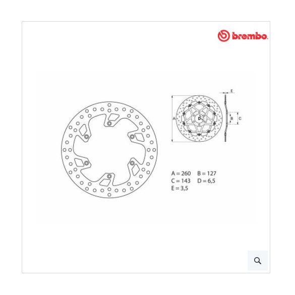 BREMBO Serie Oro Fix féktárcsa - 68B407B8