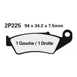 Nissin off - road semi - metallic brake pads - 2P - 225gs