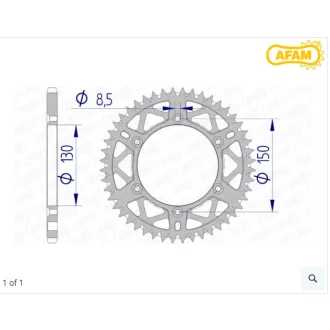   AFAM  ALUMINIUM HÁTSÓ LÁNCKERÉK  ULTRA LIGHT ÖNTISZTITÓ 520