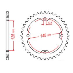   PBR hátsó lánckerék, JTR1857 - Yamaha Raptor 250/350/450/700 - 38 fogas