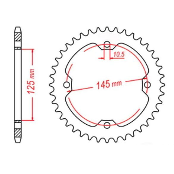 PBR hátsó lánckerék, JTR1857 - Yamaha Raptor 250/350/450/700 - 38 fogas