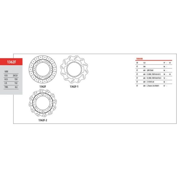 Yamaha 1362F első féktárcsa