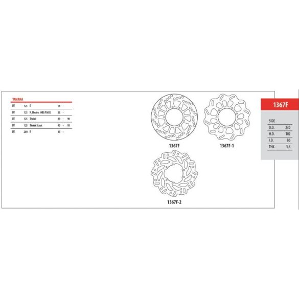 Yamaha 1367F első féktárcsa