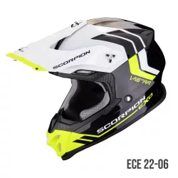   Scorpion VX-16 Evo Air Fusion cross bukósisak, black-white-fluo