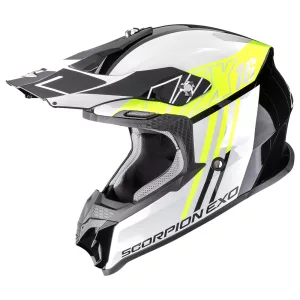 Scorpion VX-16 Air Lignes cross bukósisak, black-white-fluo