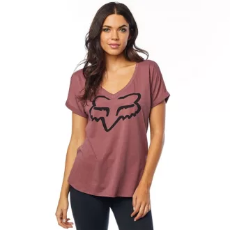 Fox girl t - shirt responded v - neck bordó s méret