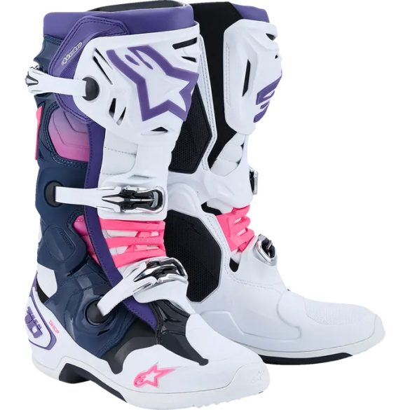 Alpinestars Tech 10 fehér-lila csizma