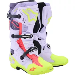 Alpinestars Tech 10 Supervented narancssárga-fehér csizma