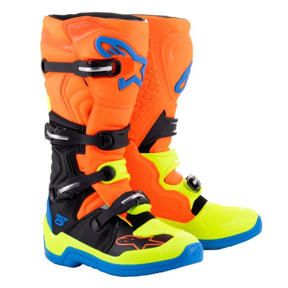 ALPINESTARS TECH 5 CSIZMA FLUO ORANGE.FLUO YELLOW-BLUE-BLACK