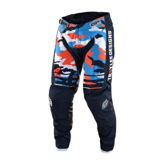   Troy lee designs gp formula camo cross nadrág, sötétkék - narancs, 32