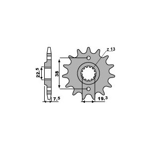 PBR első LÁNCKERÉK 2116 13 18NC SUZUKI LTR 450 '06-'12, LTZ 400 '03-'13, RMX 450 '10-'13, KAWASAKI KFX 400, HYOSUNG TE 450 (CHAIN ​​520) (JTF1401.13)