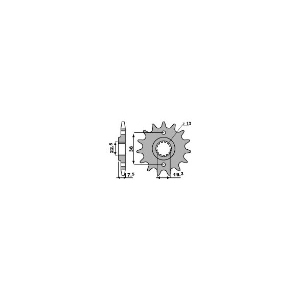 PBR első LÁNCKERÉK 2116 13 18NC SUZUKI LTR 450 '06-'12, LTZ 400 '03-'13, RMX 450 '10-'13, KAWASAKI KFX 400, HYOSUNG TE 450 (CHAIN ​​520) (JTF1401.13)