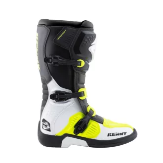 Kenny Racing track fehér - fluo sárga csizma