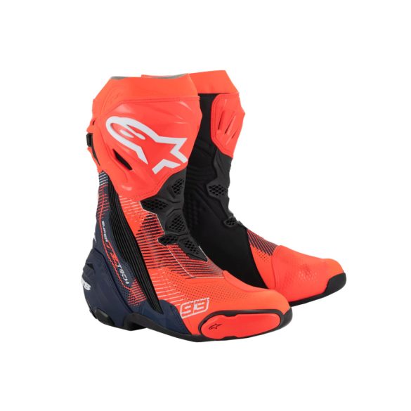 Alpinestars Racing  Supertech R Vented MM93 Replica motoroscsizma, narancs-kék