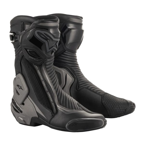ALPINESTARS RACING  SMX PLUS V2  motoroscsizma, FEKETE-SÖTÉT SZÜRKE
