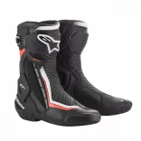 ALPINESTARS RACING  SMX PLUS V2  motoroscsizma, FEKETE-FEHÉR-FLUO PIROS