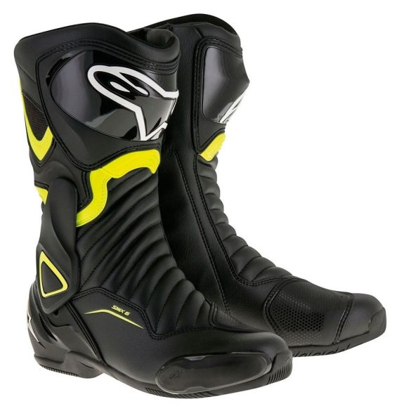 ALPINESTARS RACING  S-MX6 V2  motoroscsizma, fekete-fluo