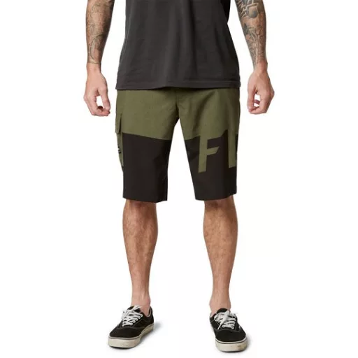 Fox essex tech print short, oliver zöld 32