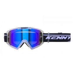 Kenny racing track clear szemüveg, kék tükrös lencsével