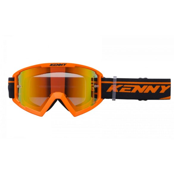 Kenny racing track narancs szemüveg, piros tükrös lencsével
