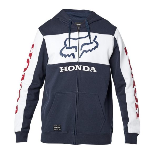 Fox  Honda  Ffi kapucnis zip pulóver , sötétkék-fehér S méret
