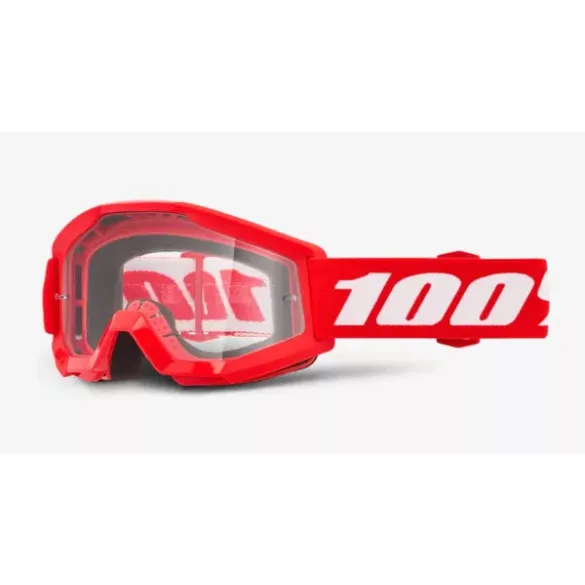 100% Strata Mini (Red - Clear Lens) gyerek motoros szemüveg