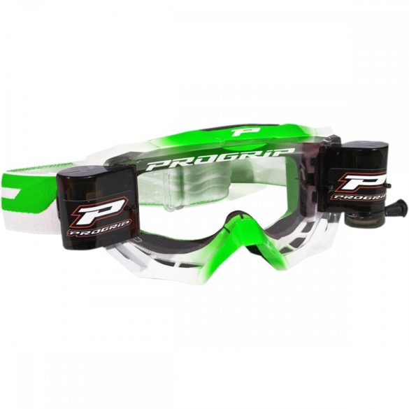 Progrip roll off -os szemüveg VENOM 3200 zöld-fehér viztiszta lencsével