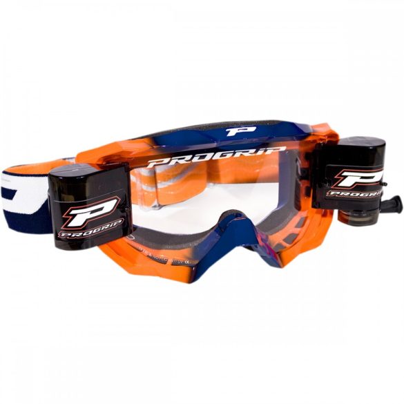 Progrip roll off -os szemüveg VENOM 3200 kék-narancs viztiszta lencsével