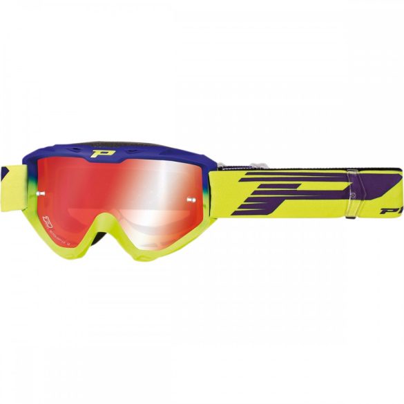 Progrip cross szemüveg 3450FL Riot kék- fluo sárga, tükrős lencsével