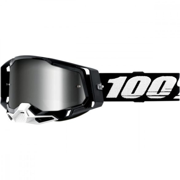 100% Racecraft 2 Black  szemüveg ezüst tükrös lencsével 