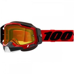   100% Racecraft 2 snow szemüveg sárga lencsével  piros szinben