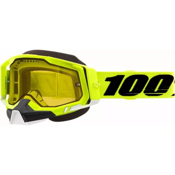 100% Racecraft 2 Snow Fluo yellow  szemüveg sárga lencsével 