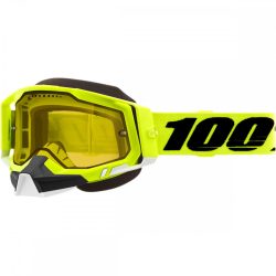   100% Racecraft 2 snow szemüveg sárga lencsével  fluo sárga szinben