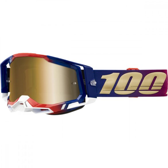 100% Racecraft 2 United  szemüveg arany tükrös lencsével 