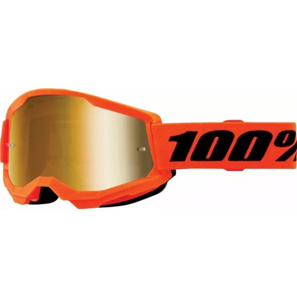 100% Strata 2 narancs gyerek szemüveg arany tükrös lencsével