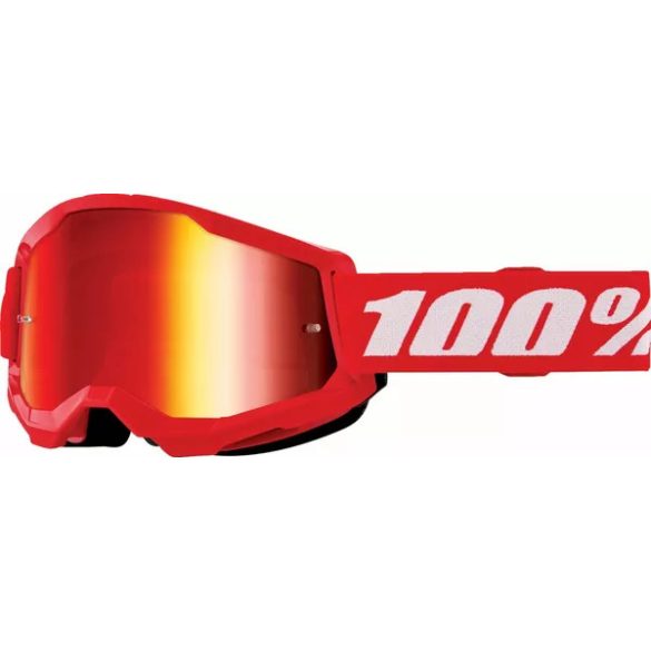100% Strata 2 piros gyerek szemüveg arany tükrös lencsével 